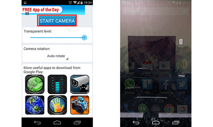 Inicie o processo para começar a ver a tela transparente