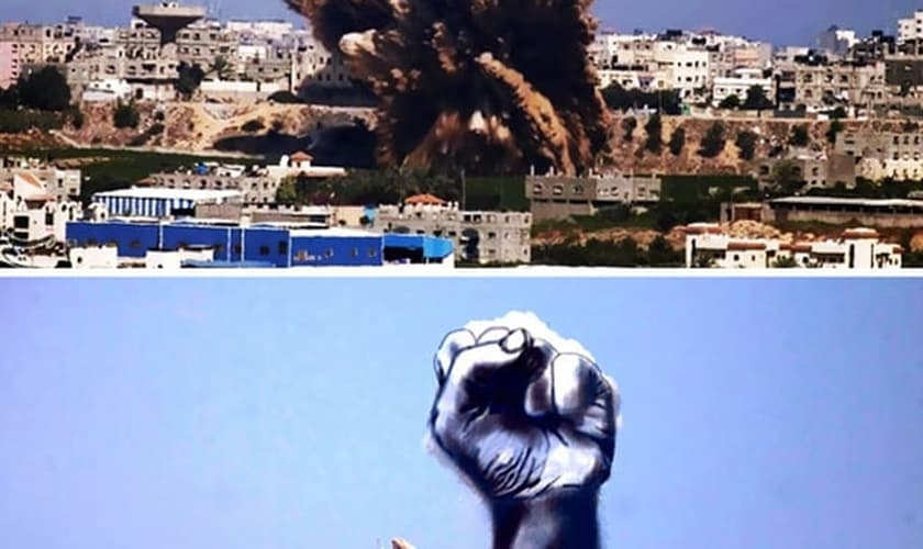 Explosão _ Faixa de Gaza _ arte 