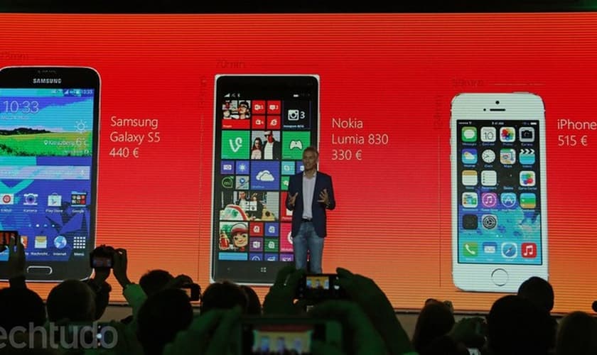 Comparação de preços entre o Lumia 830 e os rivais iPhone 5S e Galaxy S5