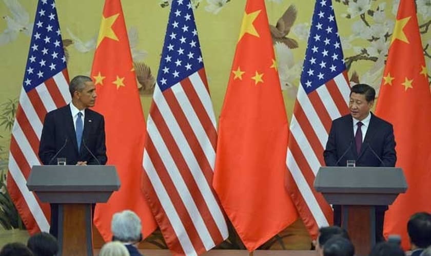 Presidentes dos EUA, Barack Obama, e da China, Xi Jinping