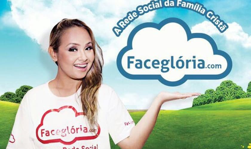 Bruna Karla em anúncio da rede social Faceglória. (Divulgação)