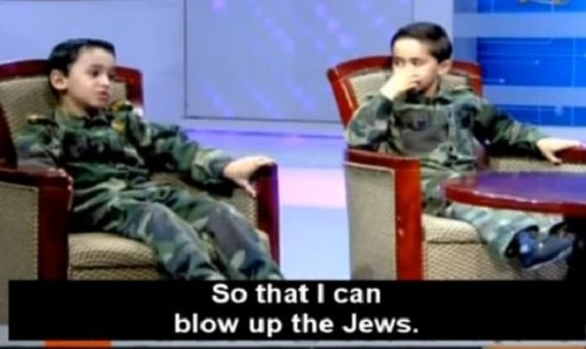 O episódio foi exibido pela TV Al-Aqsa, o canal oficial do Hamas, organização jihadista que governa Gaza. (Foto: WND)