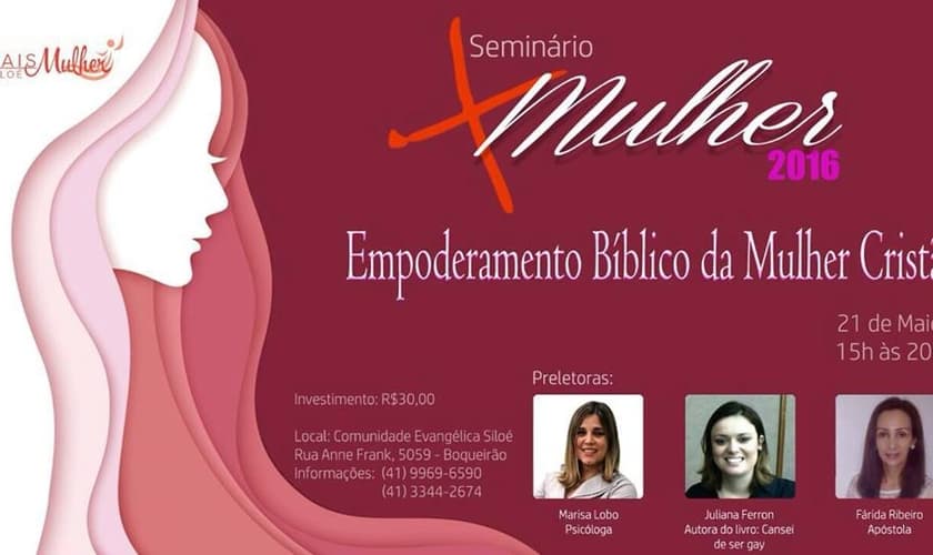 O Seminário Empoderamento Bíblico da Mulher Cristã se realizará na Comunidade Evangélica Siloé, em Curitiba - PR. (Imagem: Divulgação)