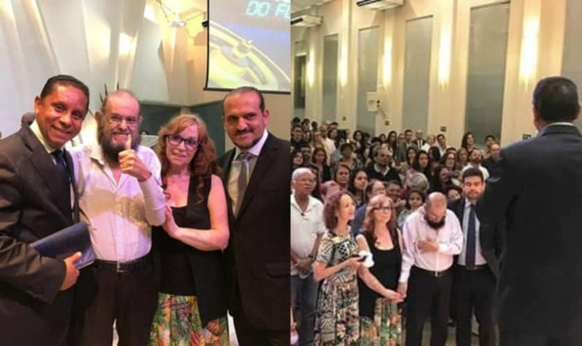 Zé do Caixão participou de um culto na Igreja Adventista do Sétimo Dia Central Paulistana. (Foto: Extra)