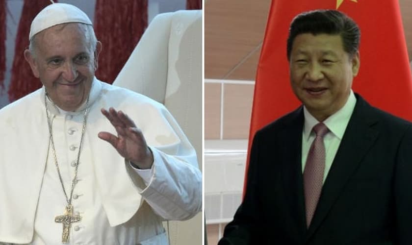 Papa Francisco (à esquerda) e presidente da China, Xi Jinping (à direita). (Foto: Ej Insight)