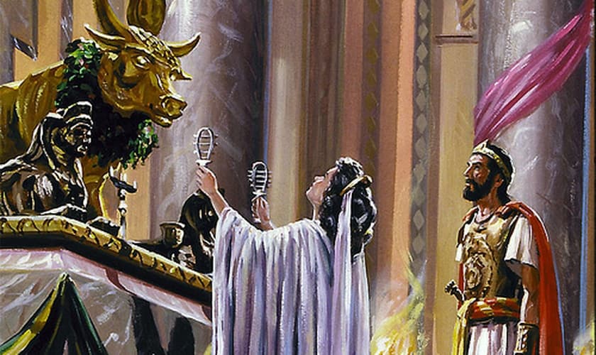 Figura de Jezabel celebrando culto a baal. (Foto: Uned)