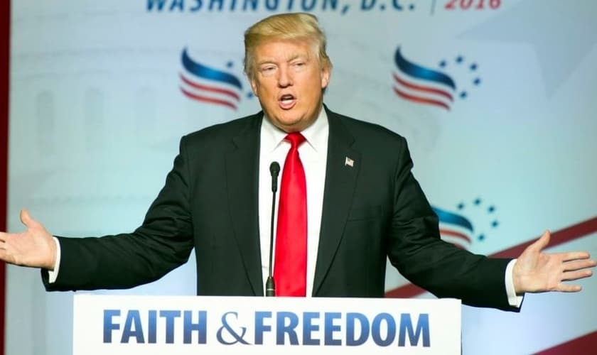 Donald Trump durante Conferência da Faith & Freedom. (Foto: AP)