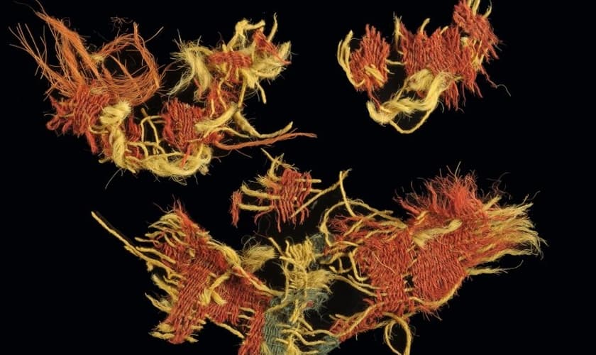 Vestígios dos tecidos do tempo do Rei Salomão. (Foto: Autoridade de Antiguidades de Israel)