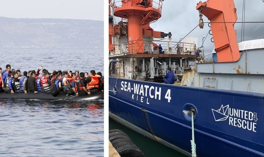 O Sea Watch 4 se prepara para sair ao mar em missão de resgate de imigrantes. (Foto: United4Rescue NGO/Philipp Guggenmoos)