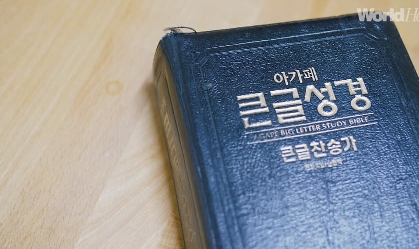 Bíblia coreana distribuída pela missão. (Foto: Reprodução/World Help)