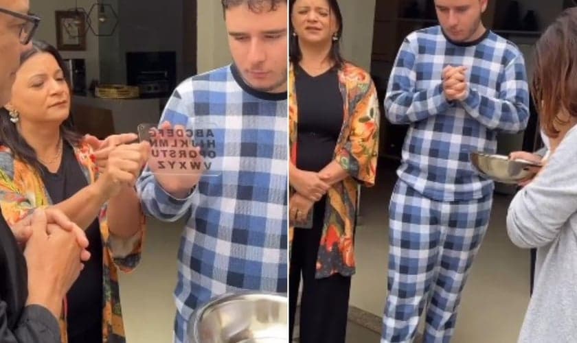 Daniel, de 16 anos, tem autismo severo e não consegue mergulhar na água. (Foto: Reprodução/Instagram/Cláudia Boechat).