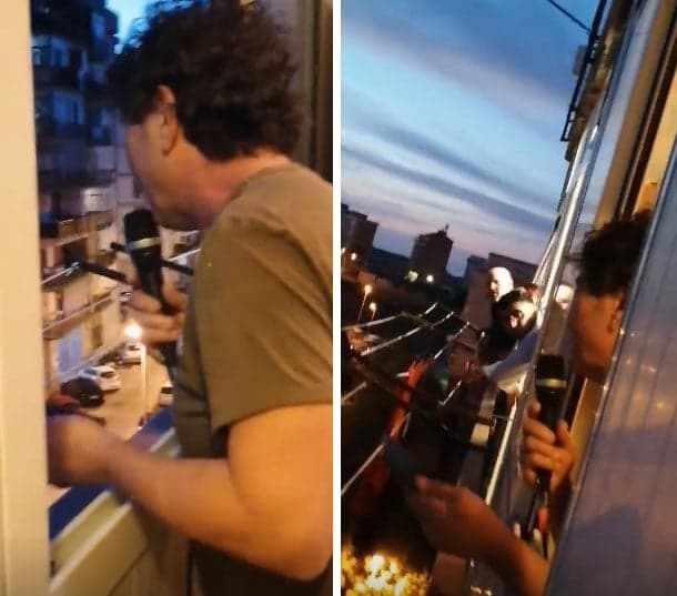 Pastor italiano Carmelo Cancilla pregou a partir de sua sacada na Itália. (Foto: Chiesa Evangelica Sela Siracusa)