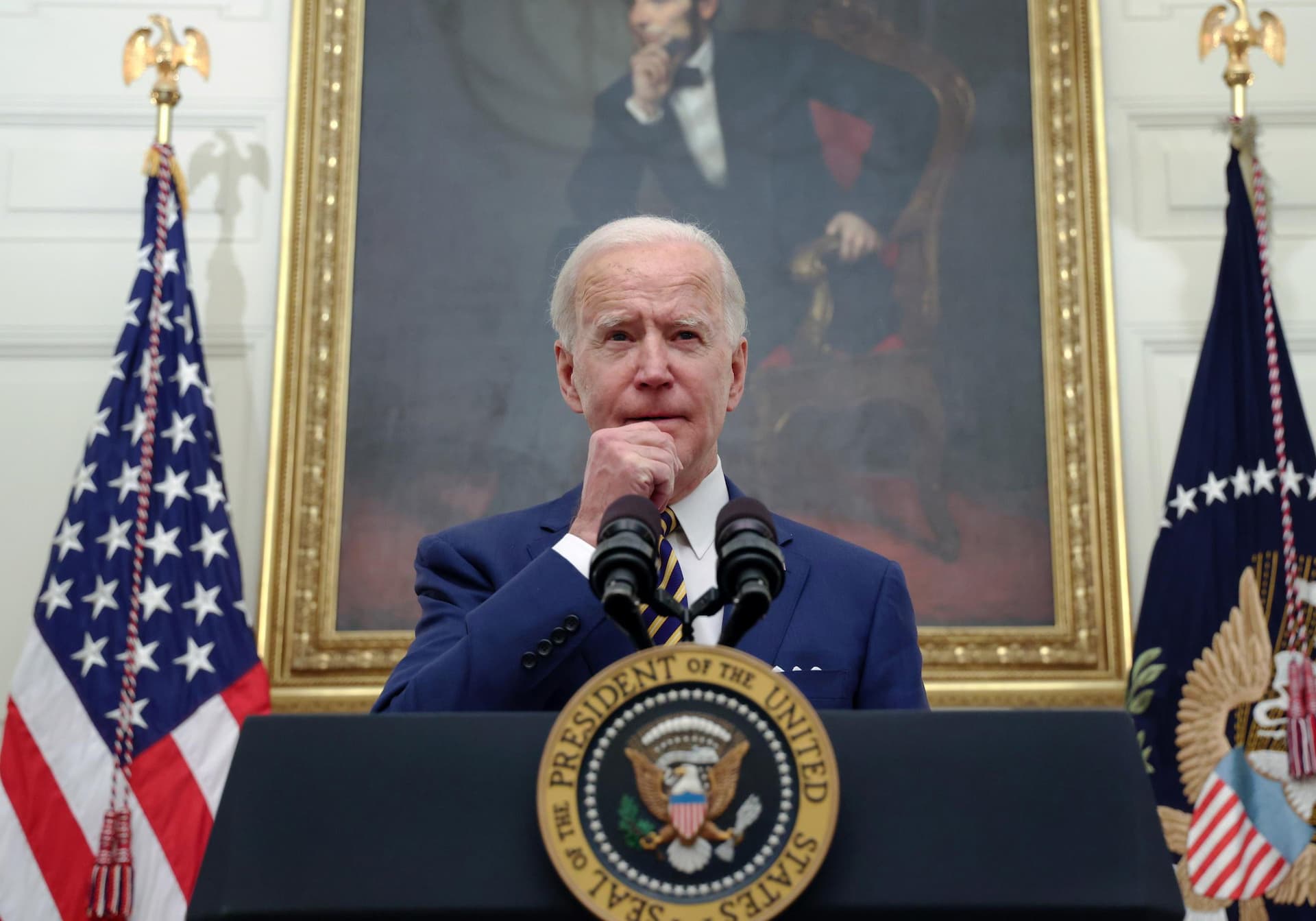 Joe Biden em discurso na Casa Branca, em 22 de janeiro de 2021. (Foto: Reuters/Jonathan Ernst)