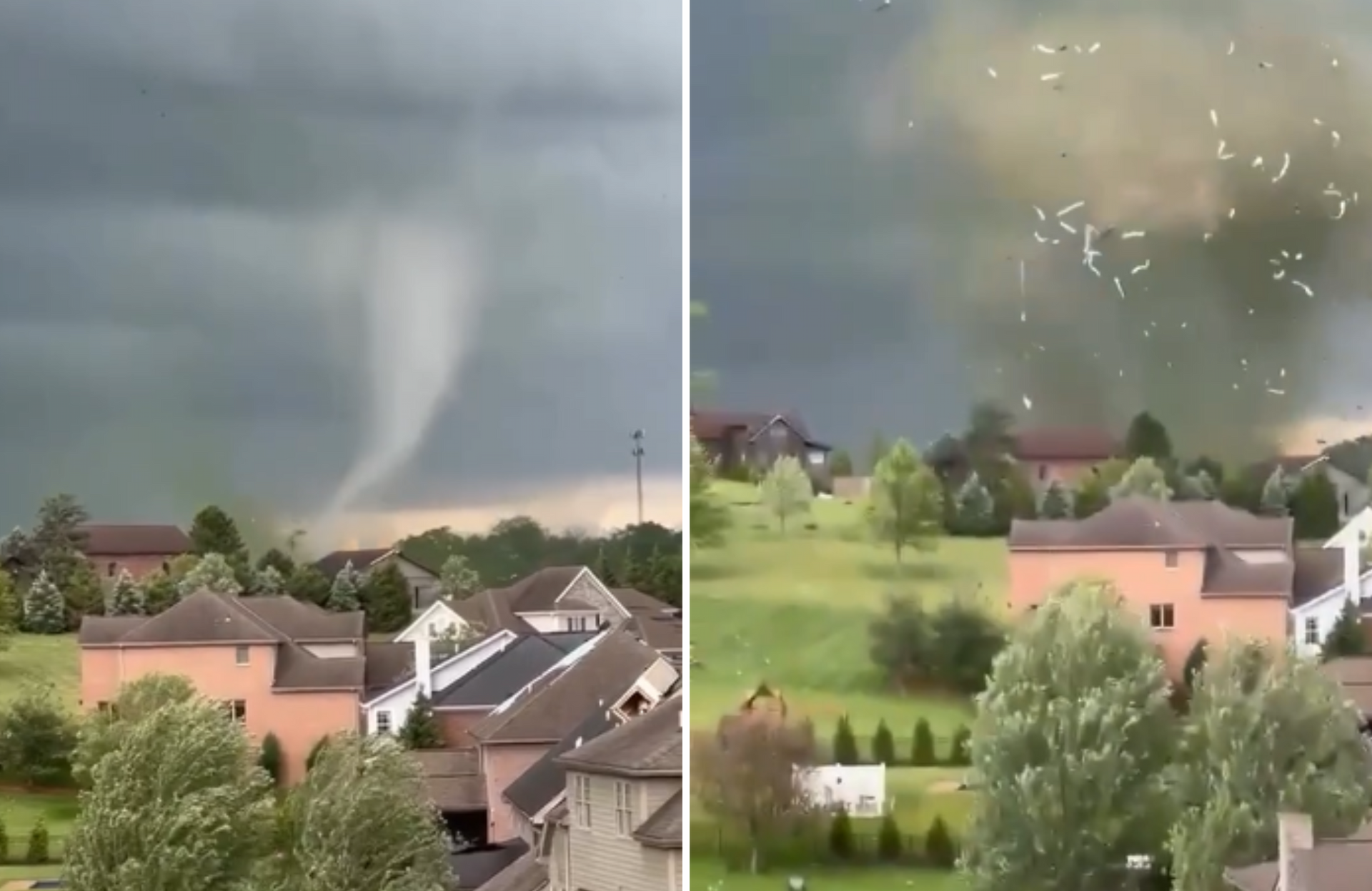 Imagens mostram tornado que atingiu casas e a igreja Crossroads Ministries. (Captura de tela/Facebook/Comissário do condado de Washington, Nick Sherman)