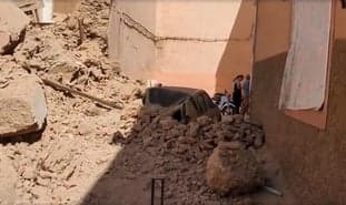 Cenas após o terremoto no Marrocos, setembro de 2023. (Captura de tela/Vídeo G1)