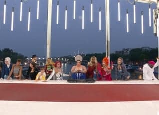 Cena de "A última Ceia", representada por drag queens na Abertura dos Jogos Olímpicos de Paris. (Foto: X/The Olympic Games)