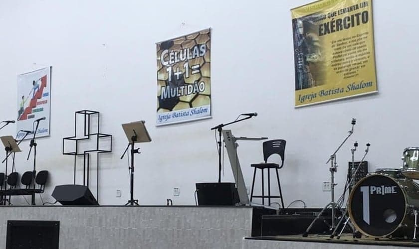 Imagem do interior da igreja evangélica em Paracatu. (Foto: Ailton Pinheiro/Arquivo pessoal)