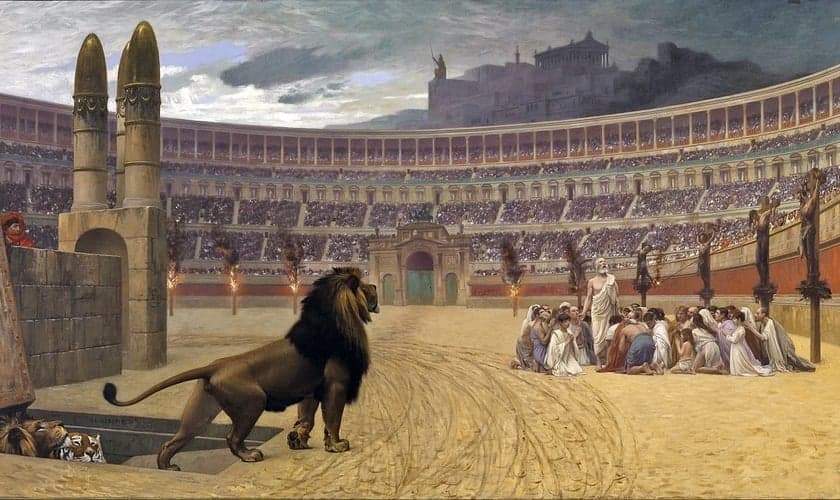 Pintura de Jean-Leon Gerome retrata cristãos martirizados nas arenas de Roma. (Creative Commons)