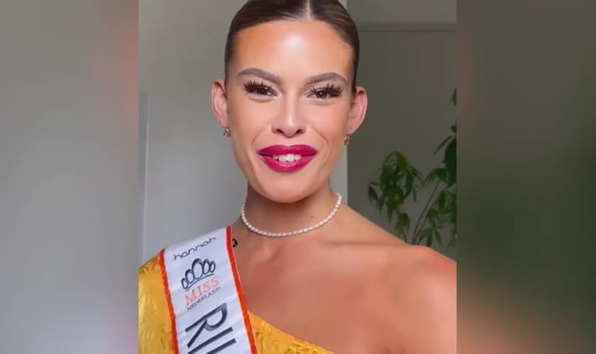 Transgênero Rikkie Kollé vence Miss Holanda 2023. (Captura de tela/YouTube/NR24)