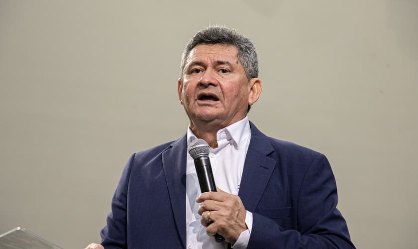 Pastor Francisco Everton na abertura da Expoevangélica 2023. (Foto: Guiame/ Marcos Corrêa).