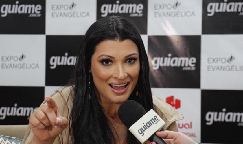 Raquel Santiago na Expoevangélica 2023. (Foto: Reprodução/Guiame).