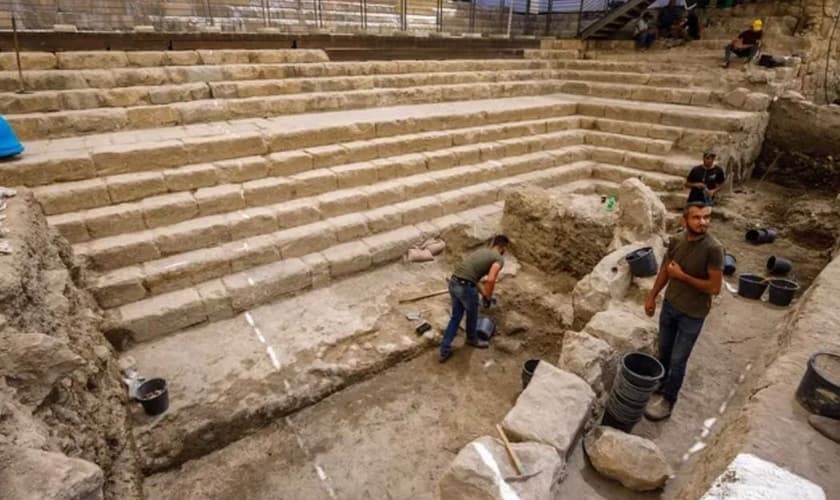 Projeto de escavação no Tanque de Siloé, em Jerusalém. (Foto: City Of David Foundation)
