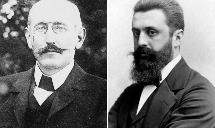 Alfred Dreyfus [à esq.], Theodor Herzl [à dir.]. (Foto: Wikipedia)
