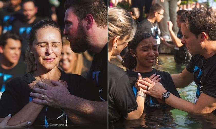 O batismo. (Foto: Reprodução/Instagram/Lagoinha Alphaville)