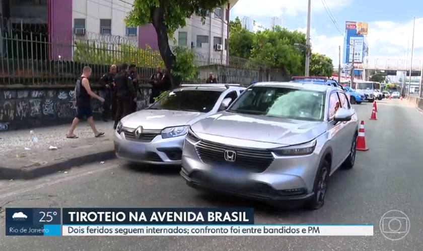 Um tiroteio atingiu 9 pessoas na Avenida Brasil. (Foto: Reprodução/G1/RJTV).