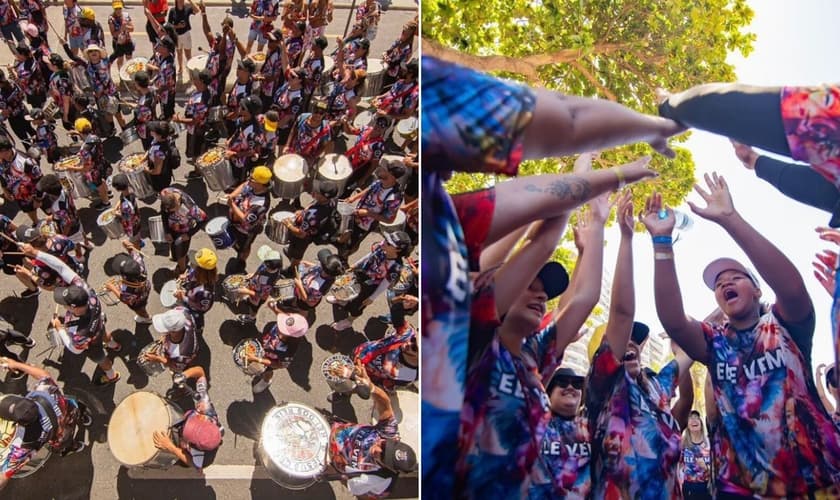 Evangelismo de Carnaval. (Reprodução/Instagram/Batucada Abençoada)