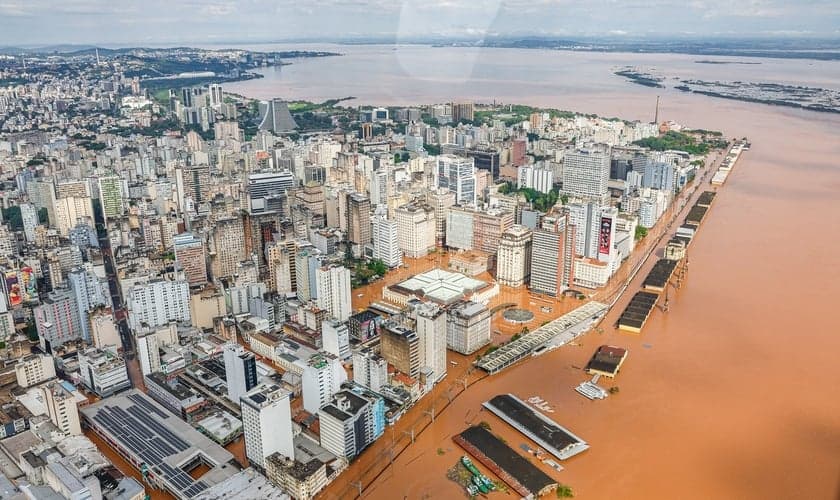 O Rio Guaíba invadiu Porto Alegre e parte da Região Metropolitana. (Foto: Flickr/Palácio do Planalto/Ricardo Stuckert/PR).