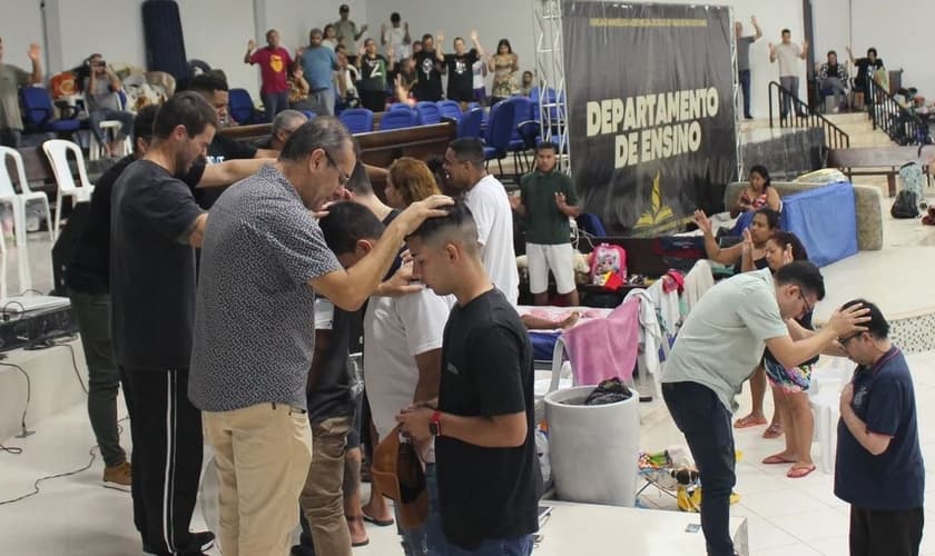 A Assembleia de Deus de São Leopoldo está acolhendo os desabrigados. (Foto: Instagram/Juventude Um).
