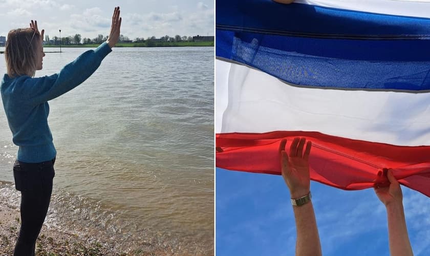 Cristãos em ato profético pela Holanda. (Foto: Reprodução/Instagram/RiverCall)