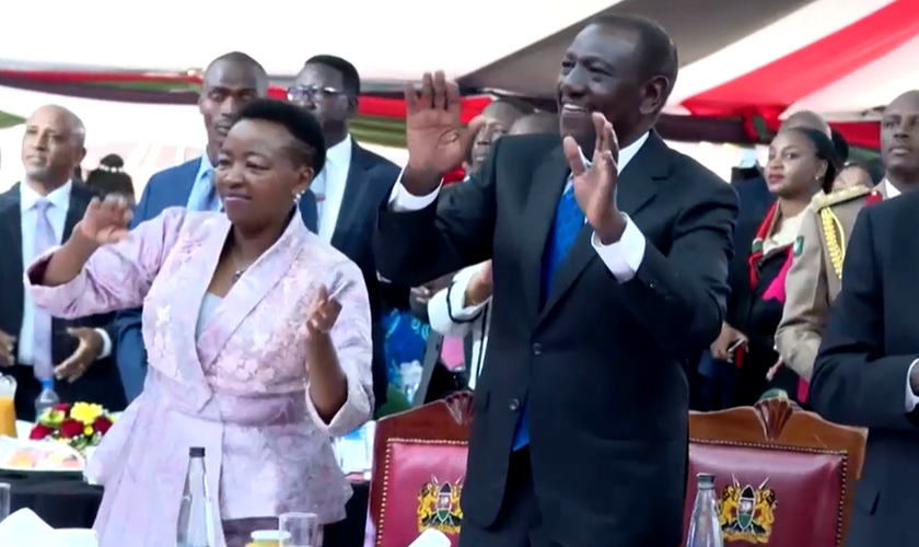 O presidente do Quênia, William Ruto e sua esposa Rachel. (Foto: Reprodução/Reuters)