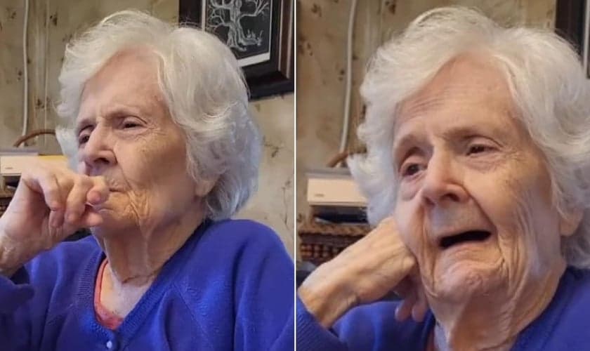 A idosa de 88 anos lembra de Jesus, apesar da doença. (Foto: Reprodução/TikTok/1littlerebel4.0).