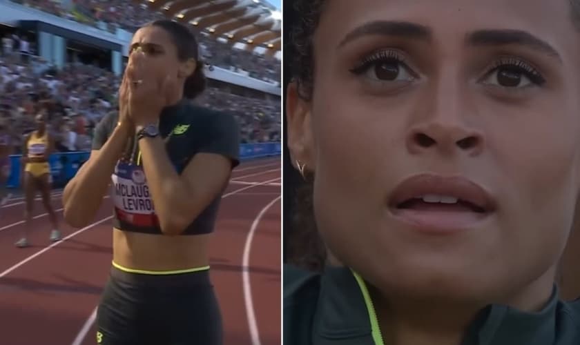 Sydney McLaughlin na competição. (Foto: Reprodução/YouTube/Team USA)