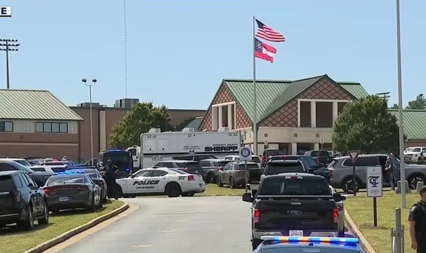 Tiroteo en una escuela en Georgia, Estados Unidos. (Captura de pantalla/YouTube/FOX 5 News)