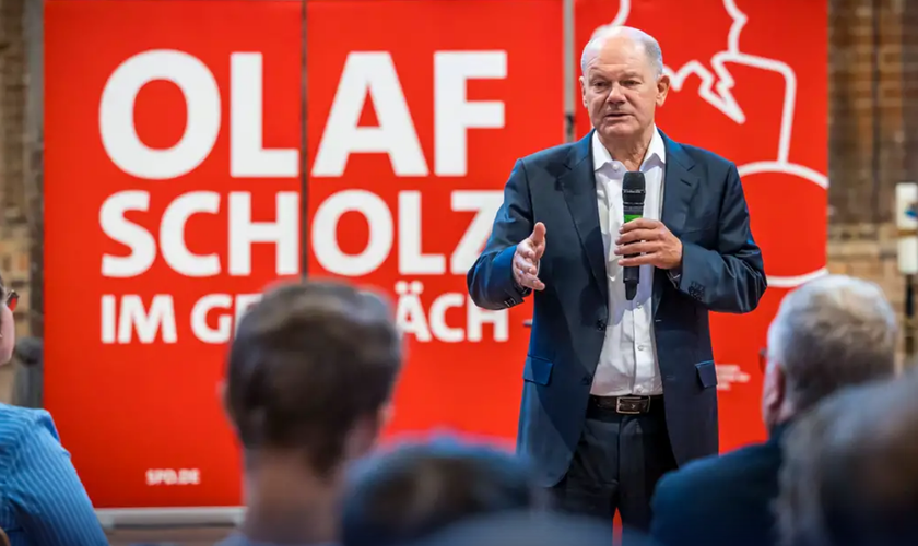 O chanceler alemão Olaf Scholz. (Captura de tela/DW)