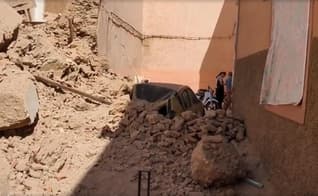 Cenas após o terremoto no Marrocos, setembro de 2023. (Captura de tela/Vídeo G1)