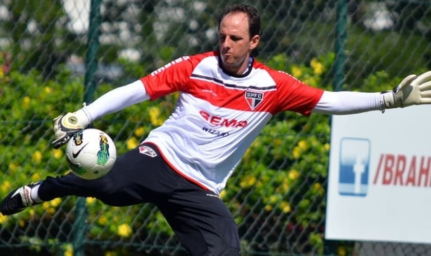 Rogério Ceni, em treino no CT do São Paulo