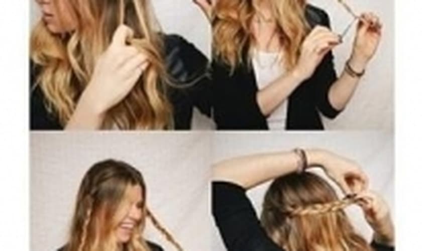 trança com cabelo meio preso