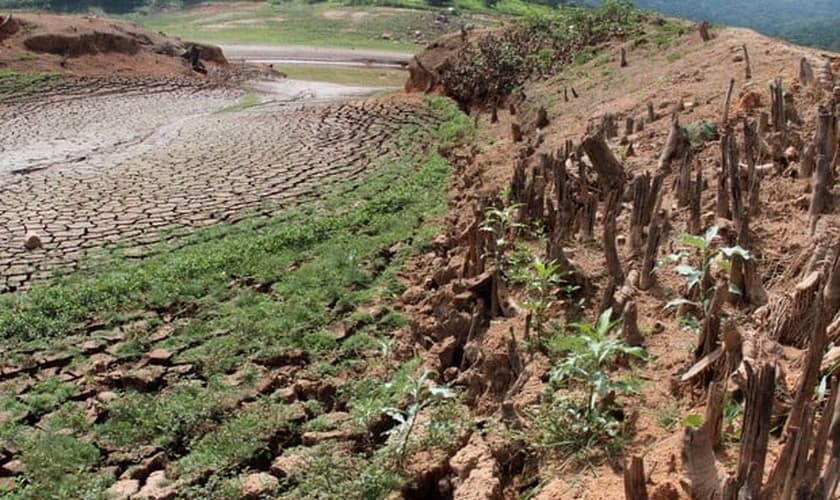 Vista da Represa Jaguari do Sistema Cantareira, na cidade de Vargem, no interior de São Paulo