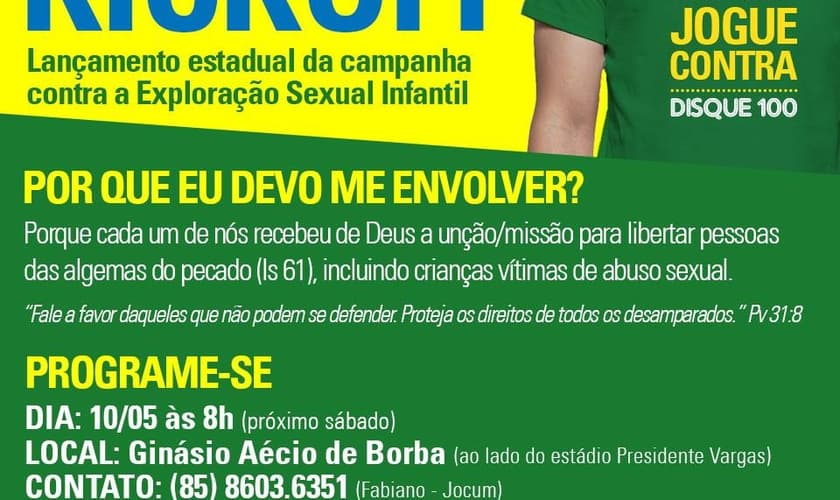 Renas promove lançamento de campanha contra exploração sexual infantil no CE