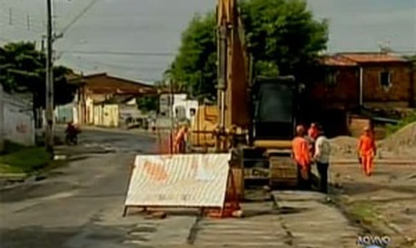 Obra de saneamento do PAC em Fortaleza, no ano passado