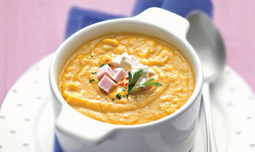 Creme de abóbora com queijo cottage