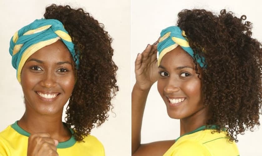 penteado com lenço Copa