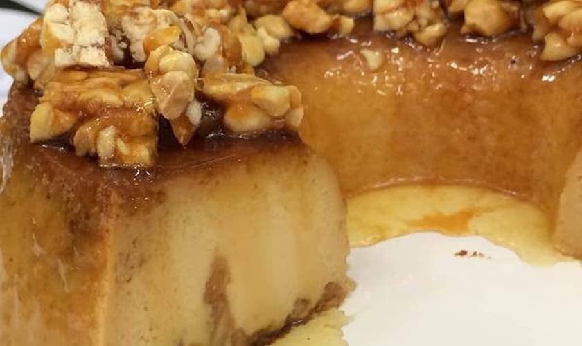 Pudim de doce de leite cm amendoim