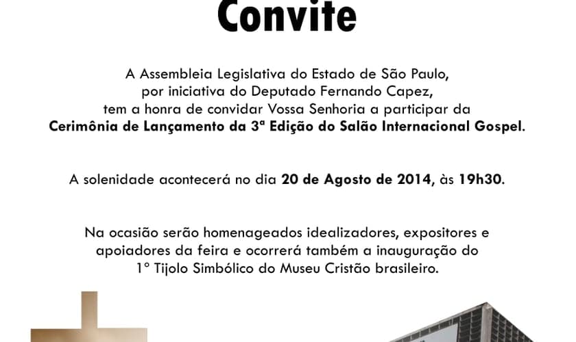III Salão Internacional Gospel será homenageado na Assembleia Legislativa de São Paulo