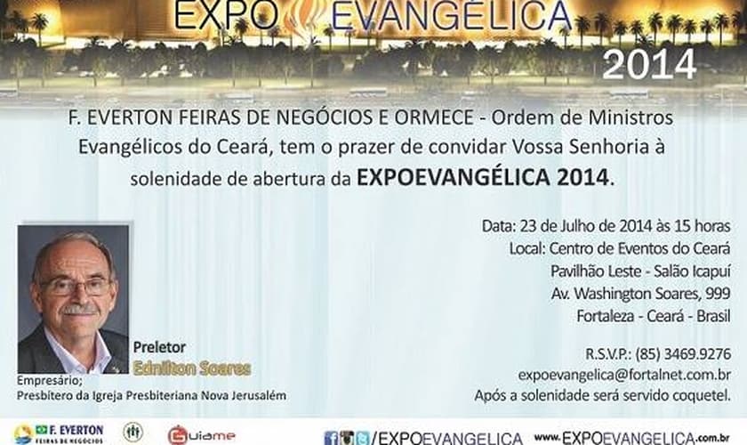 Ednilton Soares será o preletor na cerimônia de abertura da ExpoEvangélica 2014