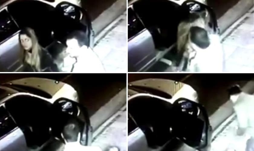 Mulher estava na frente do clube quando foi agredida por cotovelada